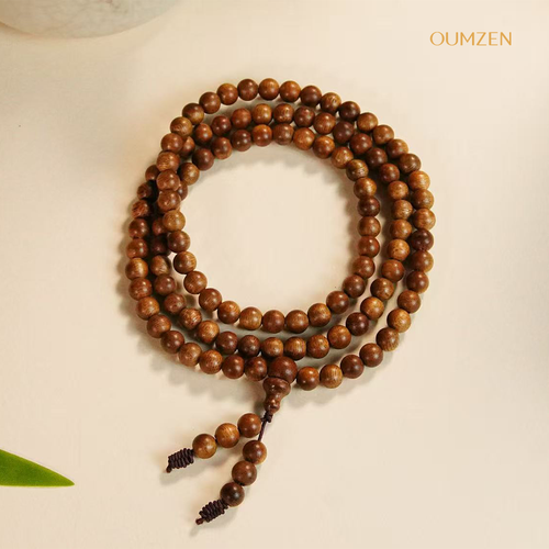60mm沉香108顆素圈手串